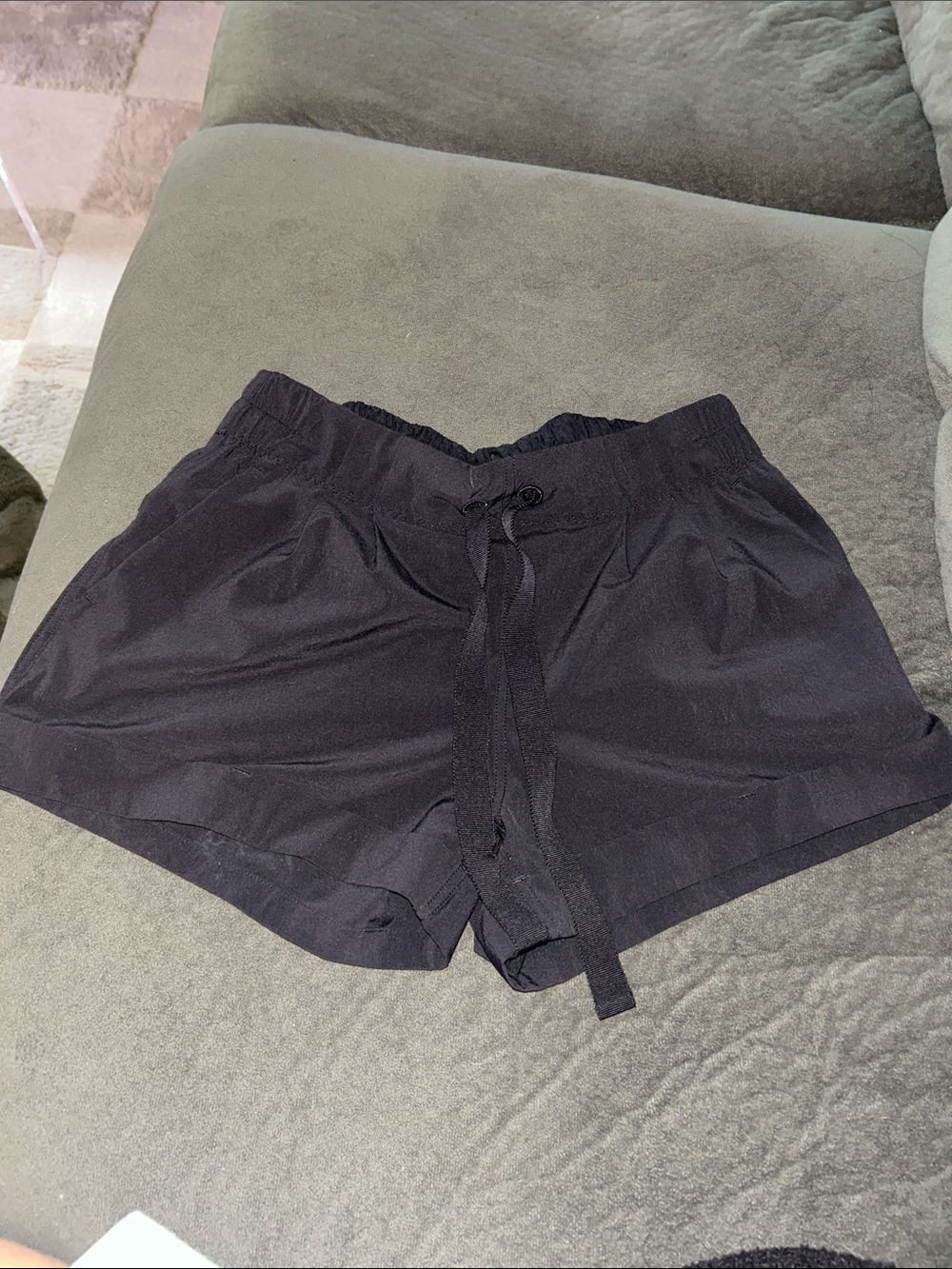 Women’s Black Lululemon Athletic Shorts with Drawstring